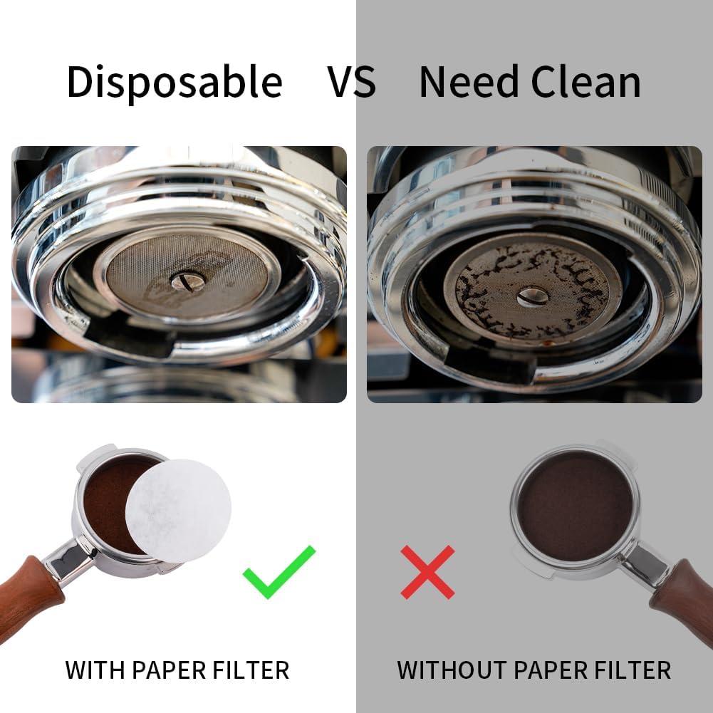 watchget 55mm Espresso Paper Filters for 58mm Portafilter Baskets, 500 Count