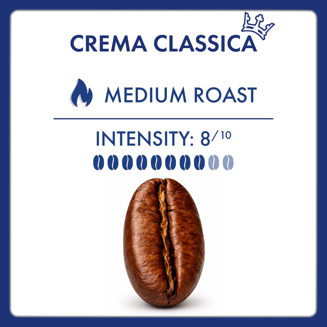 Caffè Borbone Crema Classica Whole Bean Coffee, Arabica and Robusta Blend, Medium Roast, 2.2 lb Bag (Pack of 2)