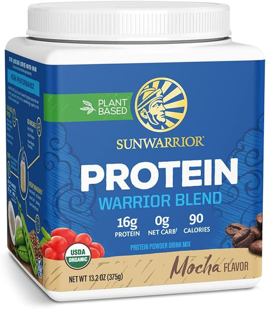 Sunwarrior Organic Plant Based Protein Powder | Vegan Organic Protein Powder Mocha Flavored with BCAA Amino Acids & Hemp