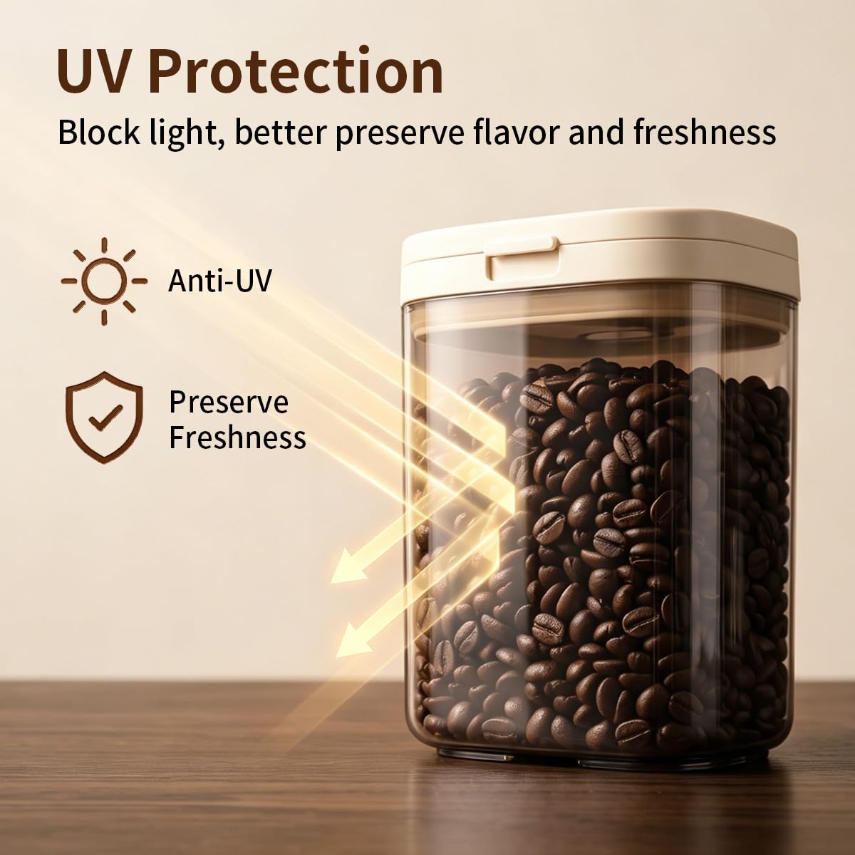 Ankou Airtight Food Storage Container with Magnetic Scoop & Built-in Leveler, 800ML Coffee Canister with Date Tracker, BPA