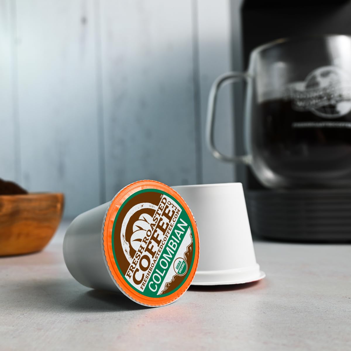 Fresh Roasted Coffee, Organic single Origin K-Cup Pods for Keurig Brewers, Medium Roast, USDA Organic, Kosher, 96 Count Loose Pack