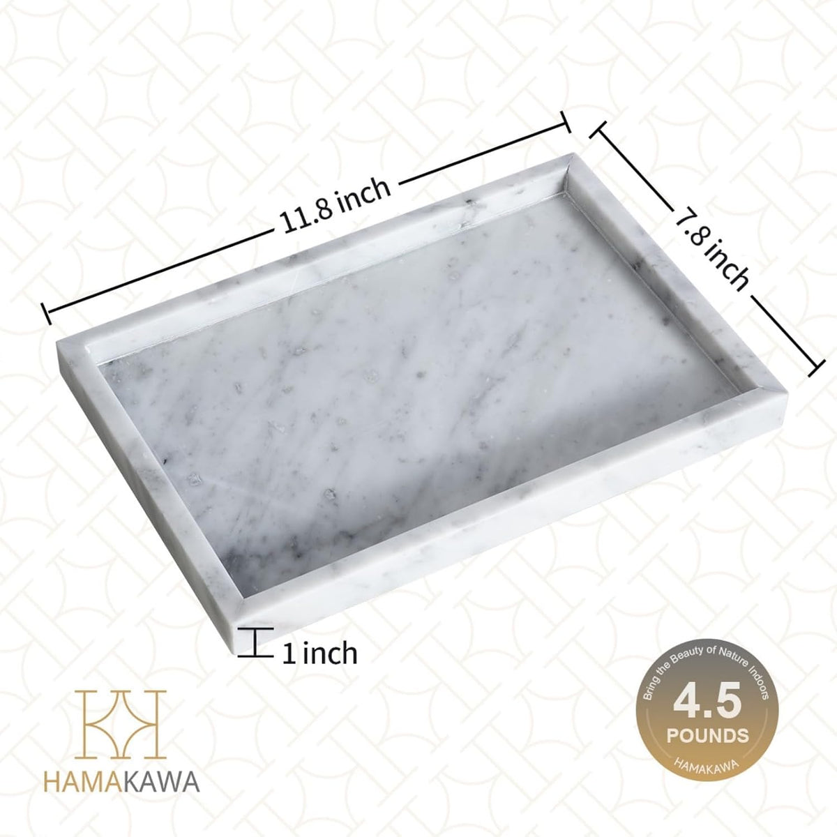 Italian White Marble Vanity Tray，Real Natural Bathroom Tray