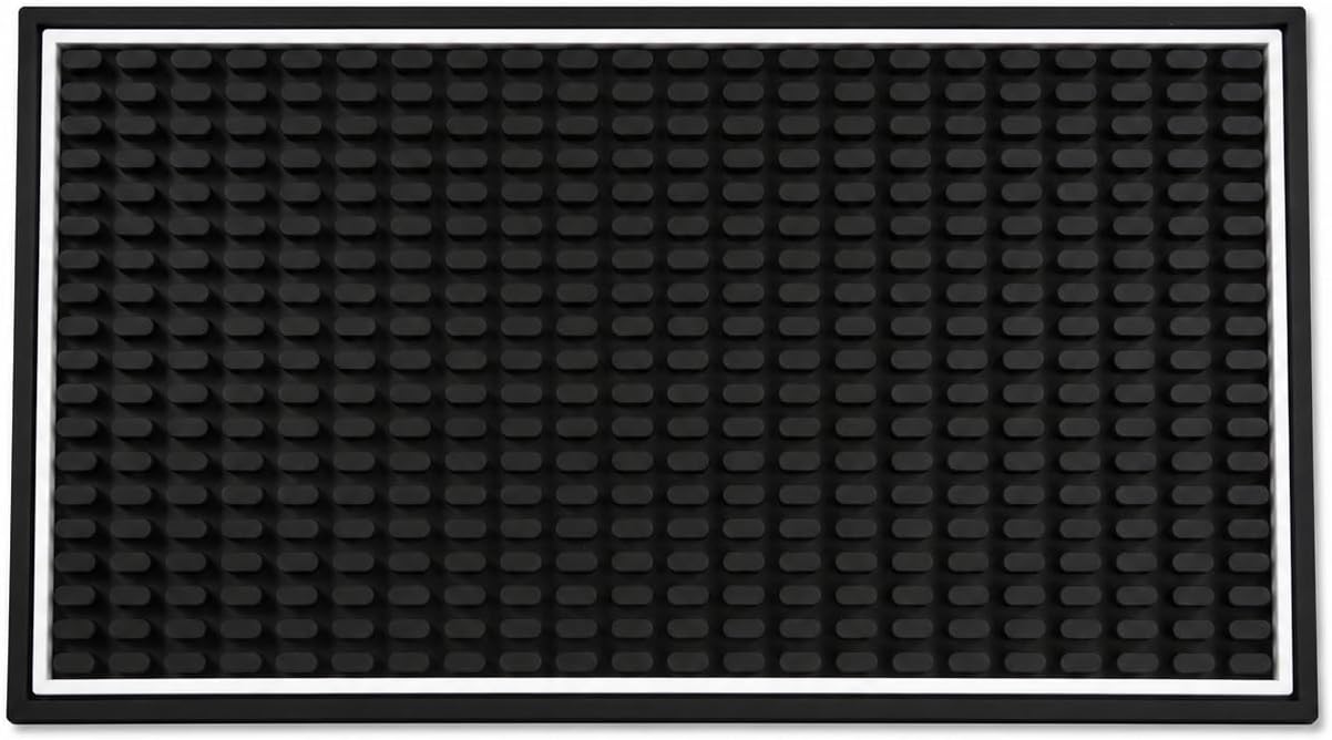 Highball &amp; Chaser Bar Mat 12in x 6in. 1cm Thick Durable and Stylish Bar Mat for Spills, Service Mat for Coffee, Bars, Restaurants CounterTop Dish Drying Mat, Glass Drying Mat (1 pack)