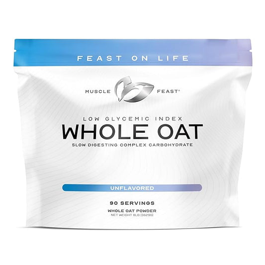 Muscle Feast Whole Oat Powder All Natural and Complex Carb Oat Fiber - Non-GMO, Vegan Powdered Oats Slow Digesting