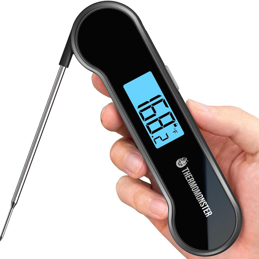 0.5 Sec Instant Read Meat Thermometer Digital with ±0.5℉ Precision, 100% Waterproof Auto Flip Bright LCD Screen, Motion