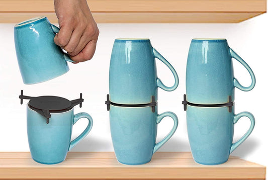 ELYPRO Coffee Mug Organizers and Storage, Kitchen Cabinet Shelf Organizer - Cupboard and Pantry Organization, Expandable