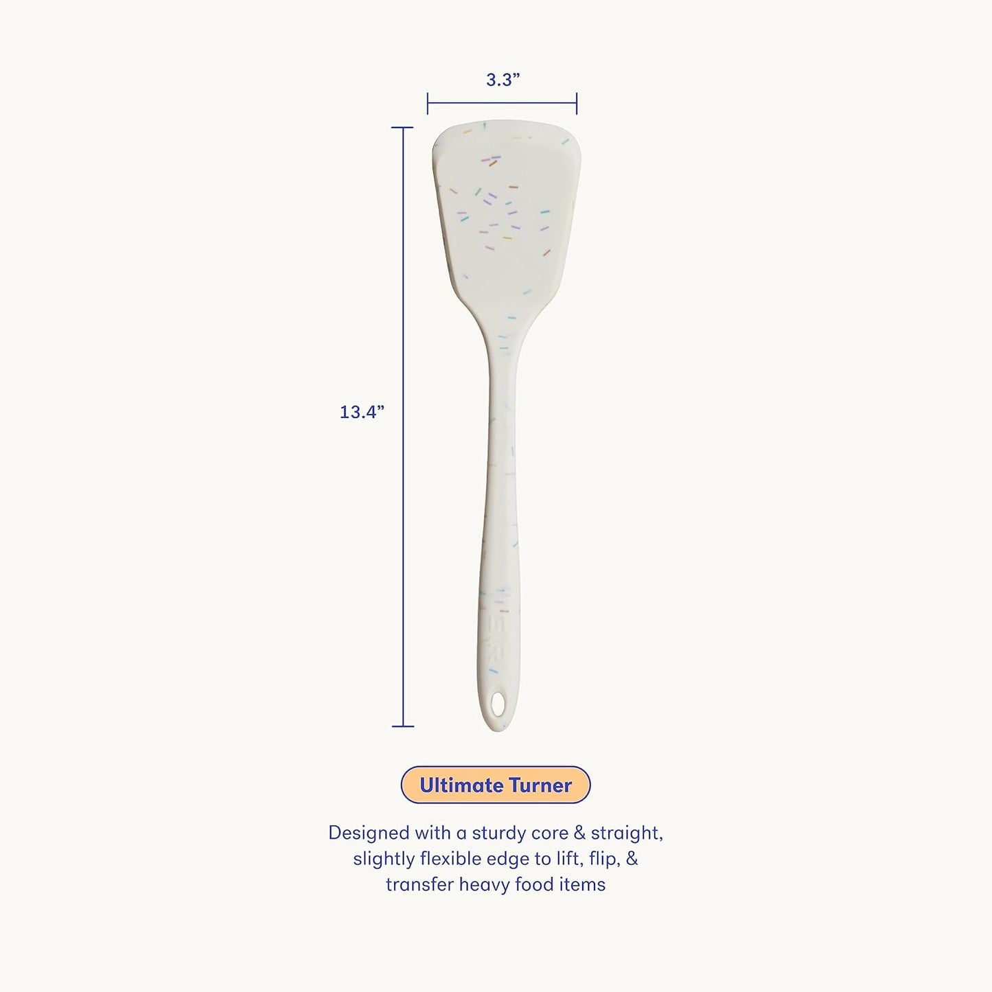 GIR: Get It Right Silicone Kitchen Spatula Turner - Non-Toxic Cooking Utensils for Nonstick Cookware, Cooking and Baking, Ultimate Turner - 13IN - Sprinkles