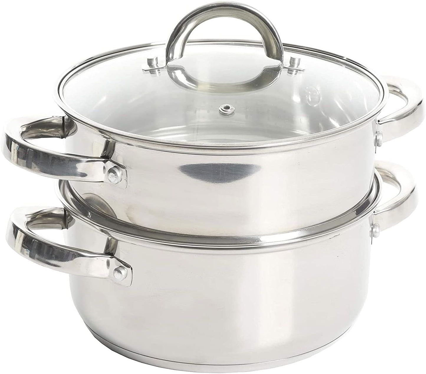 Oster Dutch Oven with Steamer Basket 3-Quart - Sangerfield Stainless Steel, Stovetop Steamer for Vegetables, Rice & Tama
