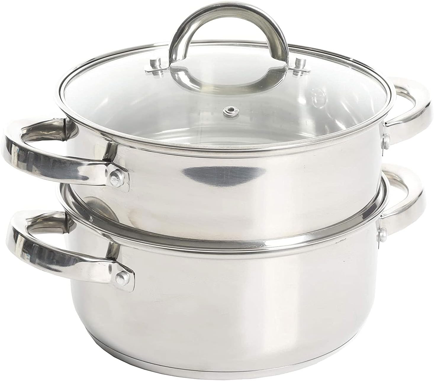 Oster Dutch Oven with Steamer Basket 3-Quart - Sangerfield Stainless Steel, Stovetop Steamer for Vegetables, Rice & Tama