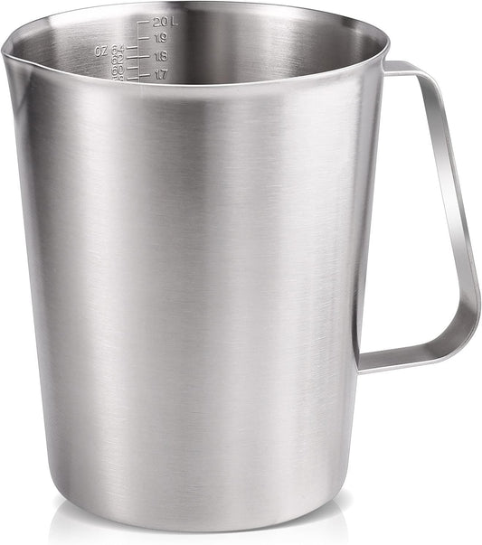Stainless Measuring Cup (2000ML), KSENDALO 8 Cup Stainless Measuring Cup, Stainless Pitcher with Marking with Handle, 64