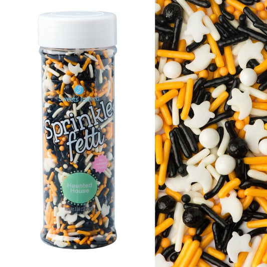 Sweets Indeed Dye Free Sprinkles for Baking, 3.6 ounces (Haunted House)