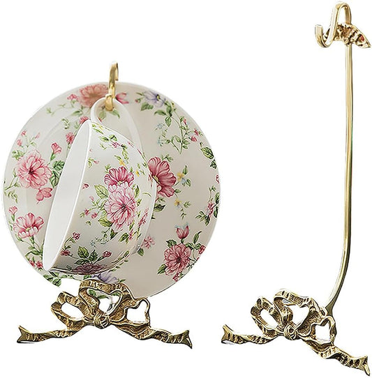 1 Mug Hooks, Brass Material, Classic Durability, countertop Teacup Display Stand, Vintage Coffee Mug Storage Stand, for