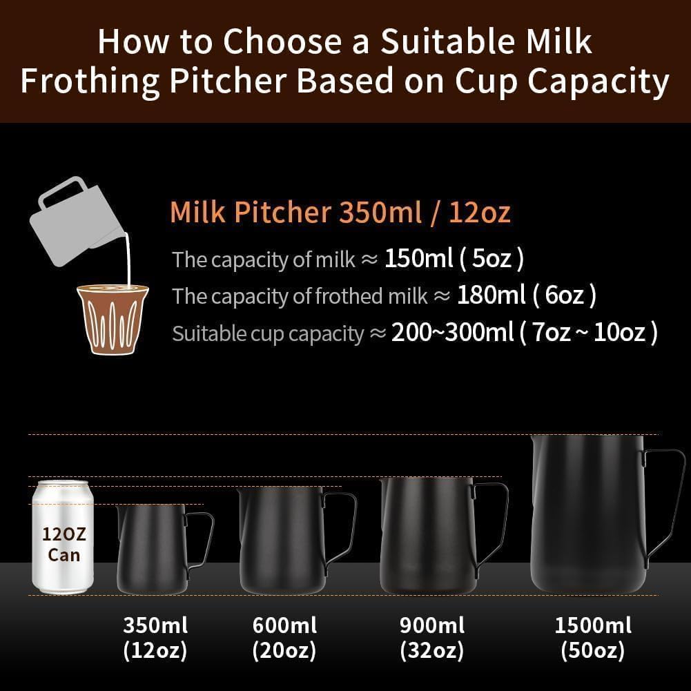 watchget 32oz Milk Frothing Pitcher Stainless Steel Espresso Steaming Jug