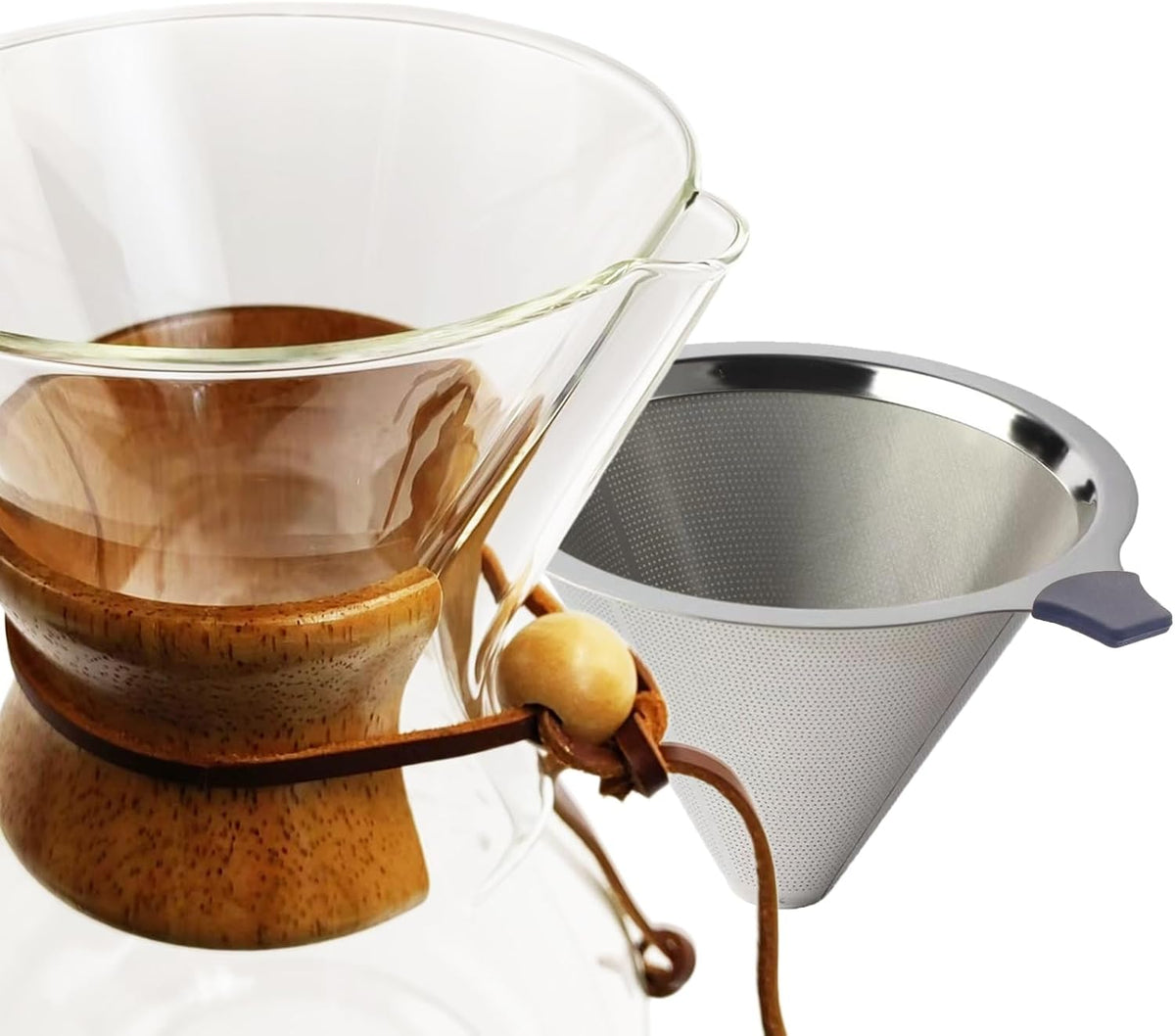 subjectthree Drip Coffee Pour Over Glass Coffee Maker Kit 8 Cup (28 Ounce)