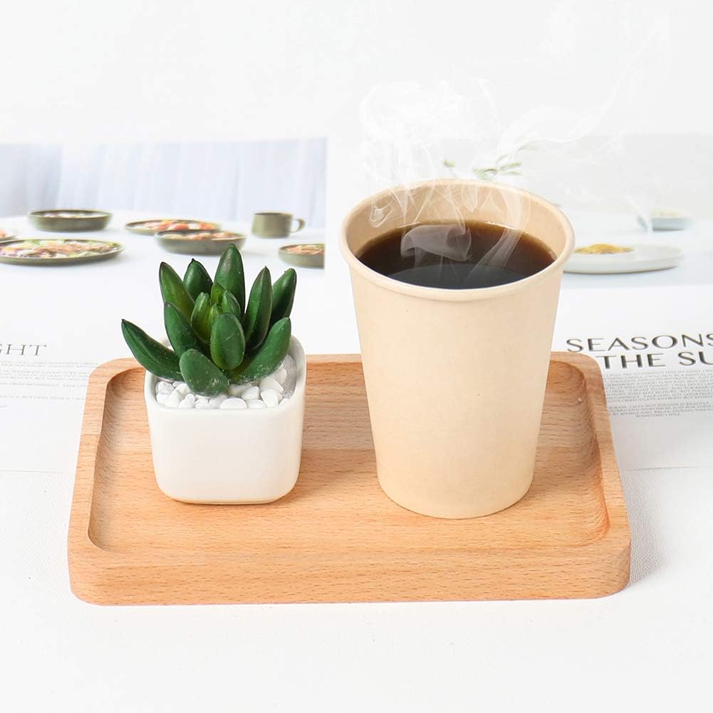 10 oz Disposable Light Brown Paper Coffee Cups Bamboo Fiber 120 Pack