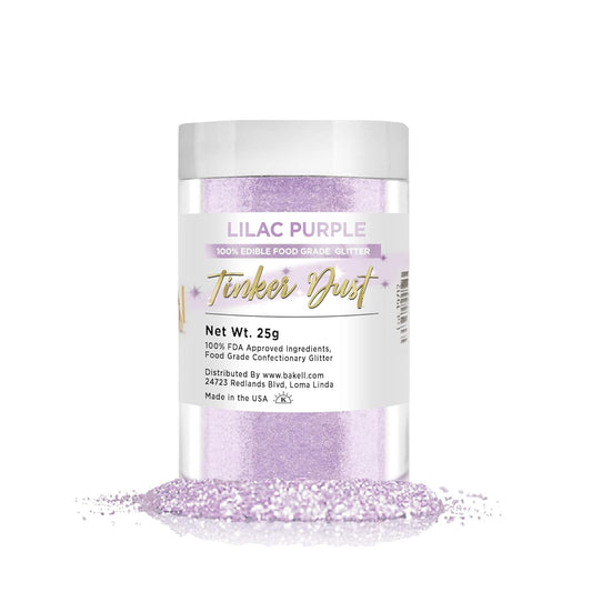 BAKELL Lilac Purple Edible Glitter, 25 Grams | TINKER DUST Edible Glitter | KOSHER Certified | 100% Edible Glitter | Cakes,