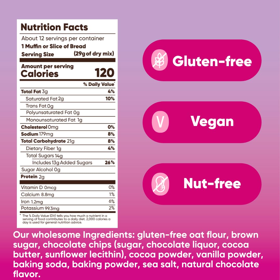GoNanas Fudge Brownie Banana Bread &amp; Muffin Mix, Gluten Free, Vegan, 3 Pack | Dairy Free, Nut Free, Soy Free | Allergen Friendly | Better for You | Customizable | Bakes 12 Muffins or 1 Loaf | Women-Owned