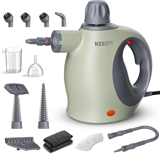 Multi-Surface Handheld Pressurized Steam Cleaner with 13 PCS Accessory ，Portable Steamer for Cleaning, Multipurpose Steam