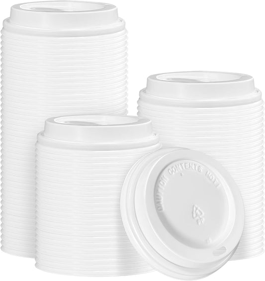 180 Pack Coffee Cup Lids - Disposable Coffee Lid, White Plastic Lids for 10, 12, 16, 20, 24 oz Paper Cups, Leak Proof Cup