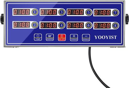 Professional Commercial 8 Channel Multiple Kitchen Timers Digital Calculagraph Programmable Loud for Restaurant Food Fryer