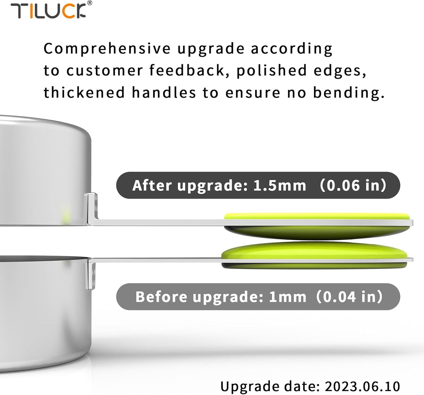 Stainless Steel Measuring Cups and Spoons Set with Silicone Handle – Nesting Design for Space-Saving, Heavy Duty &amp; Dishwasher Safe for Dry/Liquid Ingredients, Cooking &amp; Baking (10)