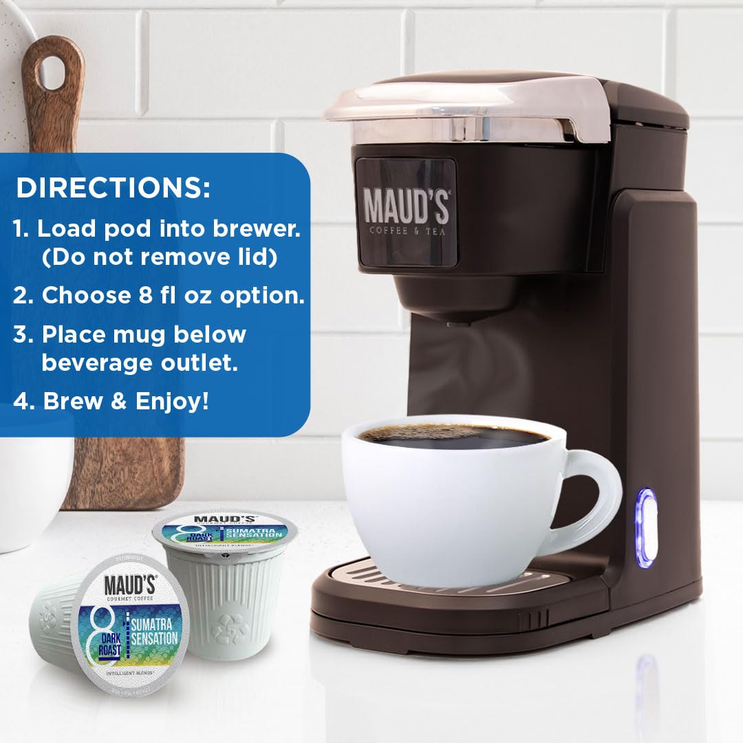 Maud's Sumatra Medium Roast Coffee Pods, 100ct