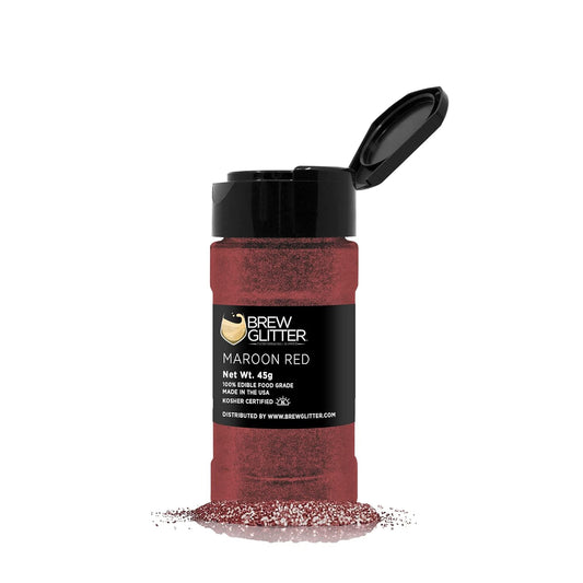 Maroon Red BREW GLITTER Edible Glitter For Drinks, Cocktails, Beer, Garnish Glitter & Beverages | KOSHER & HALAL Certified |