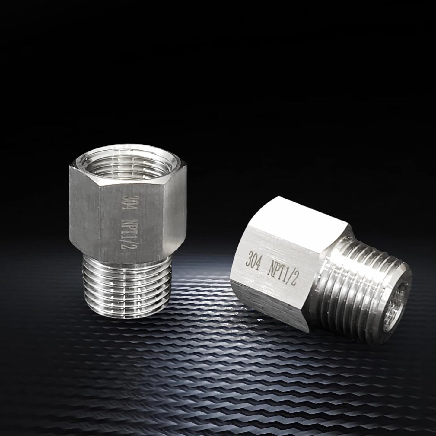 2 pieces Npt1/2 Female to Npt1/2 Male Reducer,1/2NPT Fittings Water pipe Adapter, Fabricate of 304 Stainless Steel