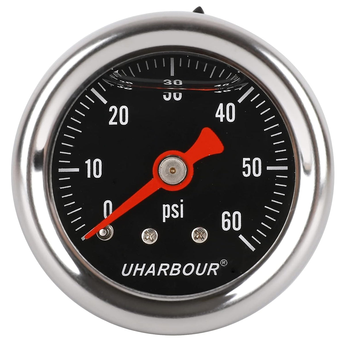 UHARBOUR Glycerin Pressure Gauge 0-60Psi, 1-1/2" Black Dial