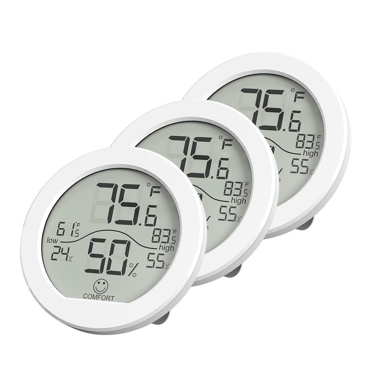 Indoor Digital Hygrometer Thermometer for Room Temperature Humidity Meter | SECRUI Thermometer Accuracy Calibration LCD Temperature Sensor with Maximum and Minimum Records,2 Pack