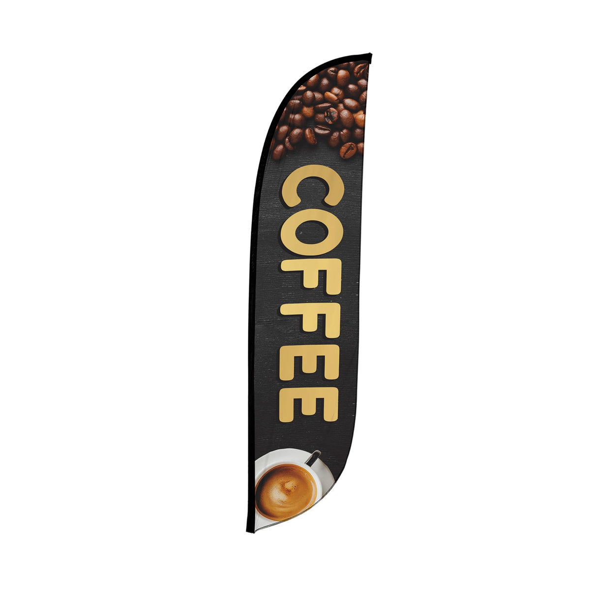 LookOurWay Feather Flag Banner - 12 Feet Tall Advertising Sign Swooper Flag Only, No Poles - Coffee Beans (10M1200629)