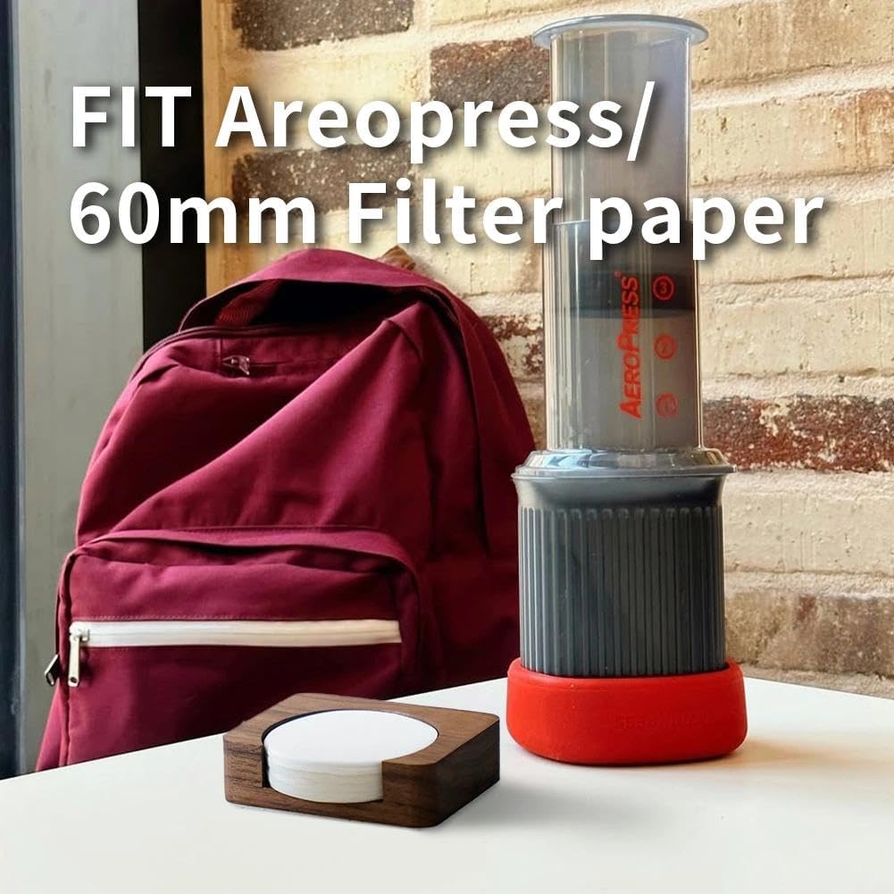 watchget Wood Espresso Paper Filter Holder Stand 63mm