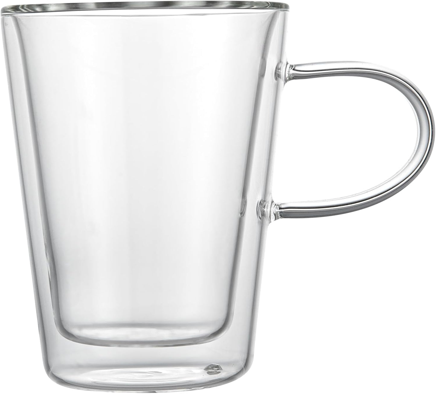 Restaurantware-Forma Professional 5.1 oz Double Wall Glass Mugs, 12 Insulated Coffee Mugs With Handl