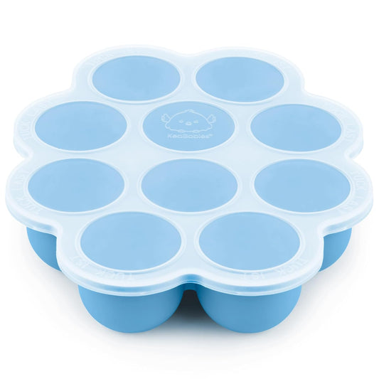 KeaBabies Silicone Food Freezer Trays with Lid, 2oz x 10 Pods Baby Food Storage Containers, Easy Puree Meal Prep, Breast