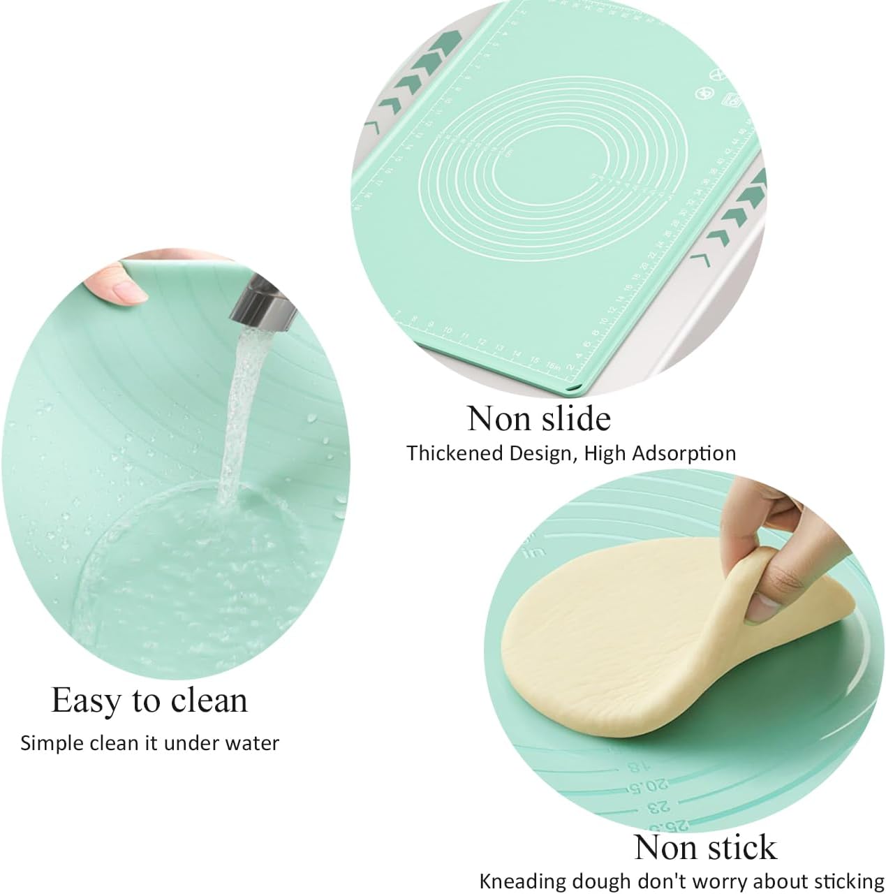 Silicone Pastry Mat 28"*20" Extra Thick Non Stick Baking Mat with Measurement Food Grade Silicone Rolling Dough Mat, Fondant, Pie Crust Mat
