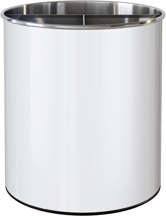 Rotating Extra Large Stainless Steel Utensil Holder Caddy with Sturdy No-Tip Weighted Base, Removable Divider, and Gripped