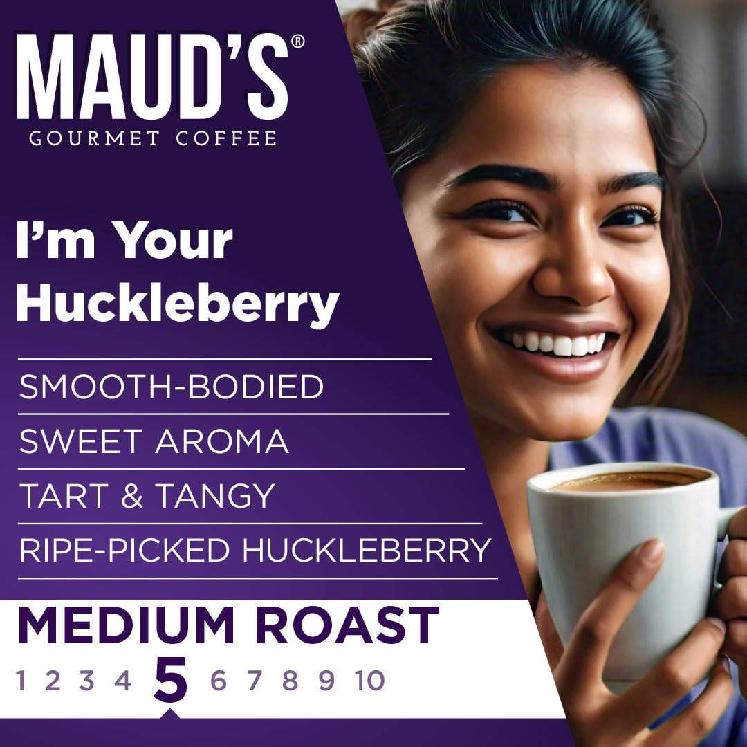 Maud's Huckleberry Flavored Medium Roast Coffee Pods, 18ct