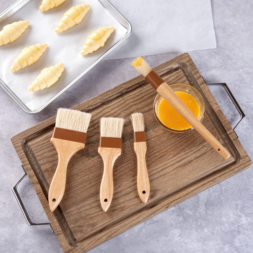 Restaurantware Natural Wood Pastry Basting Brush Set, 9.5 In
