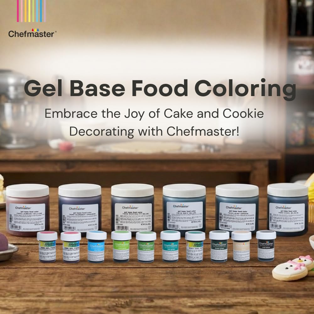 Chefmaster Forest Green Gel Food Coloring | Vibrant Color | Professional-Grade Dye for Icing, Frosting, Fondant | Baking &amp; Decorating | Fade-Resistant | Easy-to-Use | Made in USA | 1 oz