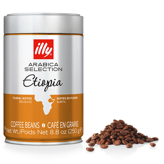 illy Arabica Selections Ethiopia Whole Bean Coffee, 100% Arabica Bean Single Origin Coffee, Light Roast with Notes of