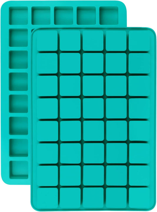 Mity rain 2 Pack 40-Cavity Square Caramel Candy Silicone Molds,Chocolate Forf Truffles, Fat Bombs Keto Snacks, Whiskey Ice