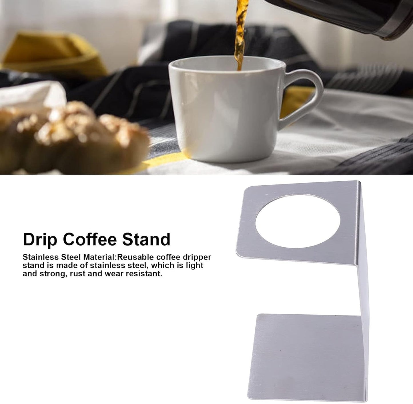 Coffee Dripper Stand, Stainless Steel 7.1in Compact Base