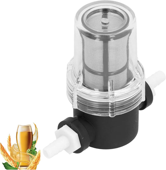 Inline Beer Filter, 80 Mesh 150 Micron Water Filter Plastic T Strainer Filtration Device, Gravity Feeding of Siphon Tube