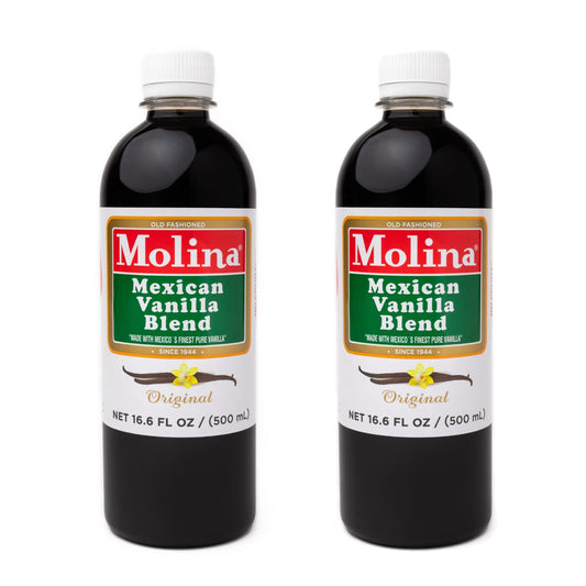Vanilla Molina - Mexican Vanilla Blend with Pure Vanilla Extract - 2 Pack (16.6 Fl Oz Bottles) - 33.86 Fl Oz Total, Natural