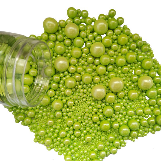 Edible Green Sugar Pearls Candy Sprinkles 120G/ 4.23Ounce Baking Cake Sprinkles Cupcake and Cake Topper Cookie Decorations