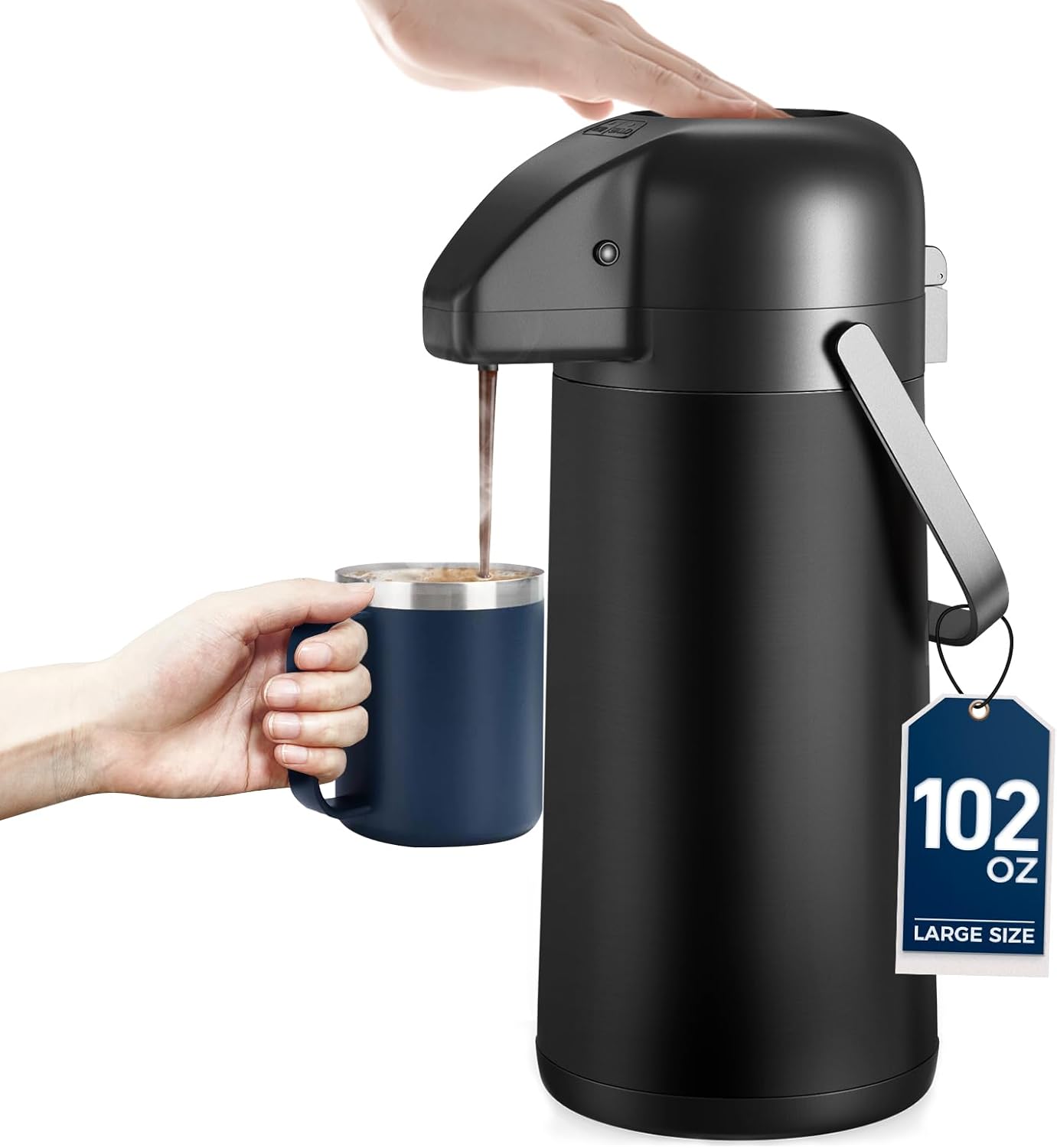 Coffee Carafe for Keeping Hot - 102OZ / 3L Airpot Coffee Dispenser with Pump - Large Coffee Thermos 