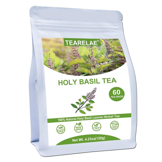 TEARELAE Holy Basil Tea Bag, 60 Count, Dried Holy Basil Leaves
