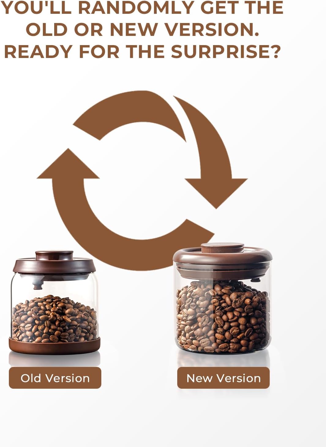 7 oz Coffee Canister, Clear Glass Jar with Airtight Pop Lid and CO₂ Valve | Small-Batch Storage for Daily Beans, Decaf, Espresso Blends and Specialty Roasts, Designed for Counters, Offices and Kitchens