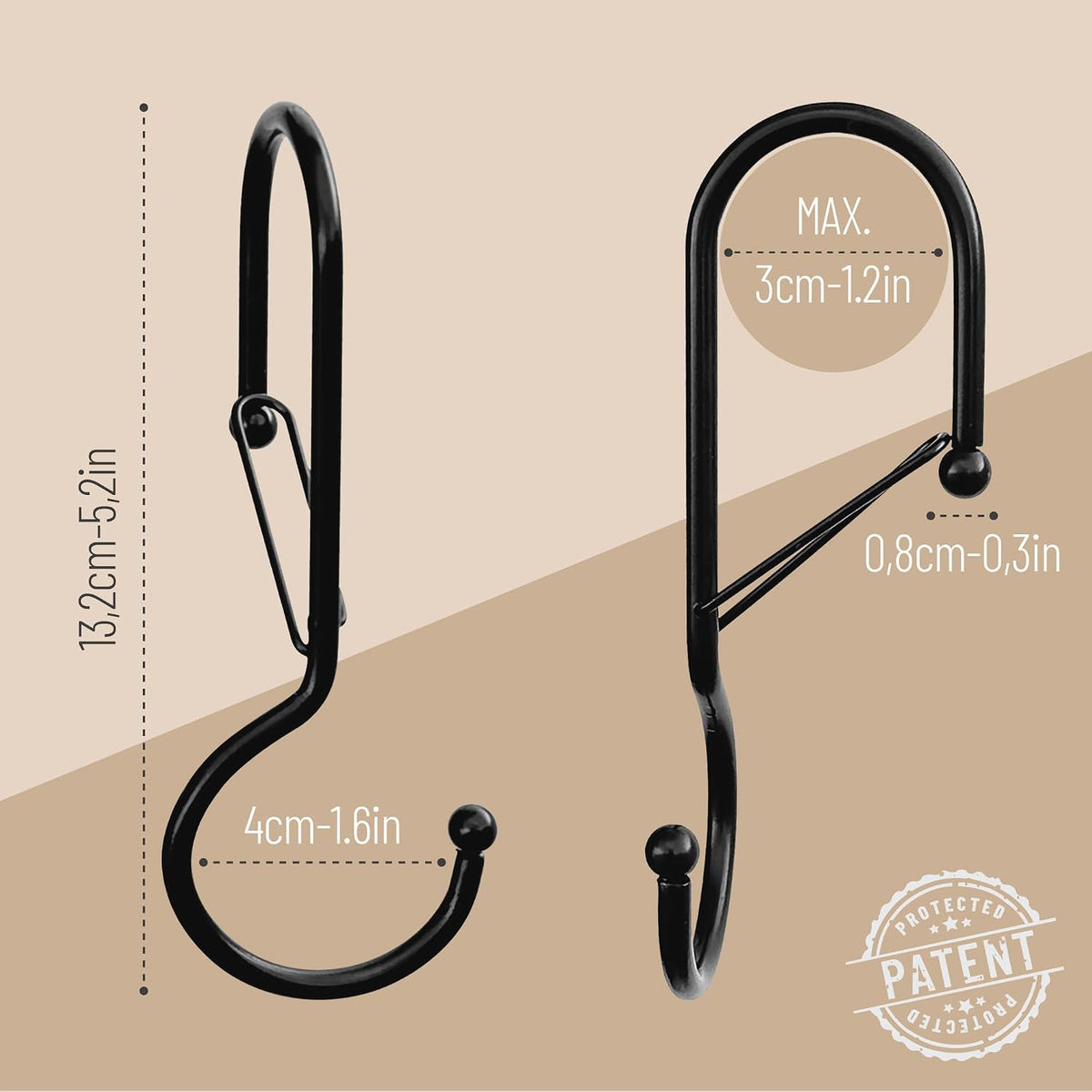 6 Purse Hanger for Closet. Tote Hanger. S-Shaped Hooks S Hooks Twist Design. Anti Drop S-Shaped Hook for Hanging Handbags