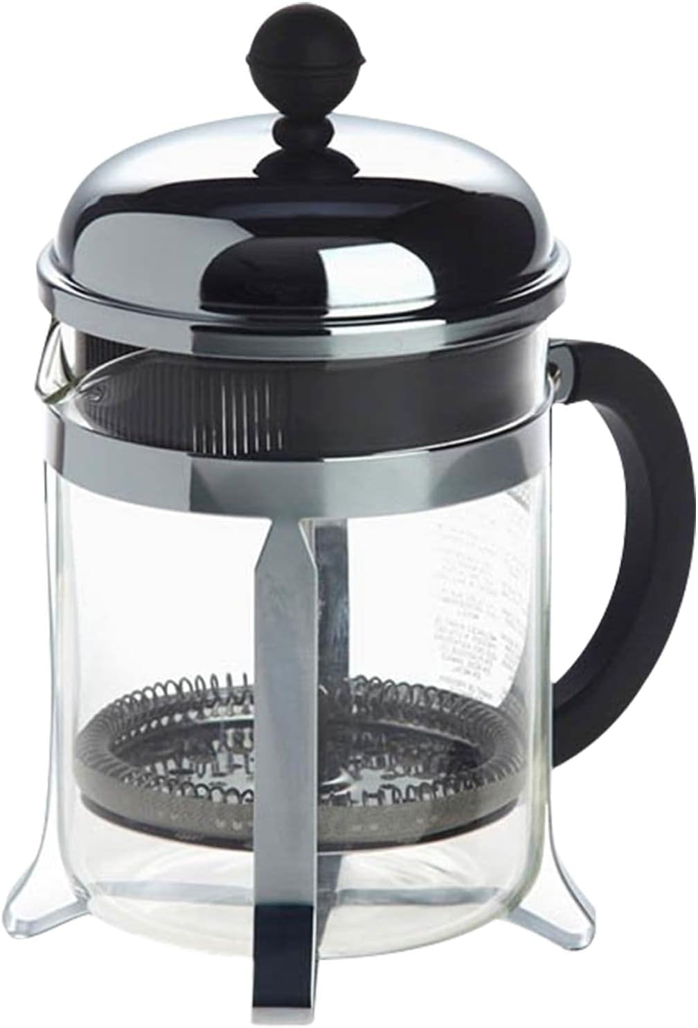 Bodum 17oz Chambord French Press Coffee Maker, High-Heat Borosilicate Glass, Polished Stainless Stee